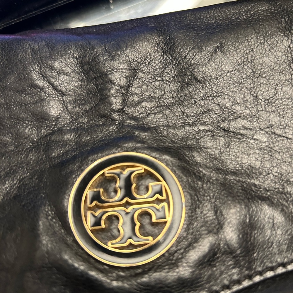 Tory Burch Black Leather Bag with Gold Accents - Picture 5 of 5